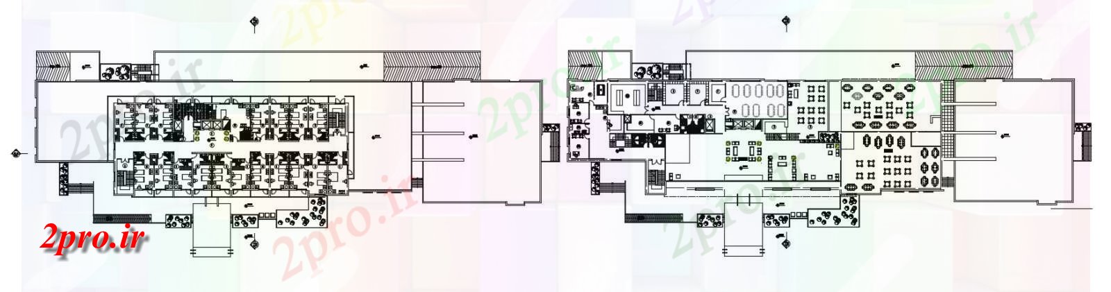 دانلود نقشه طراحی هتل لوکس 10×32 متر (کد37602)