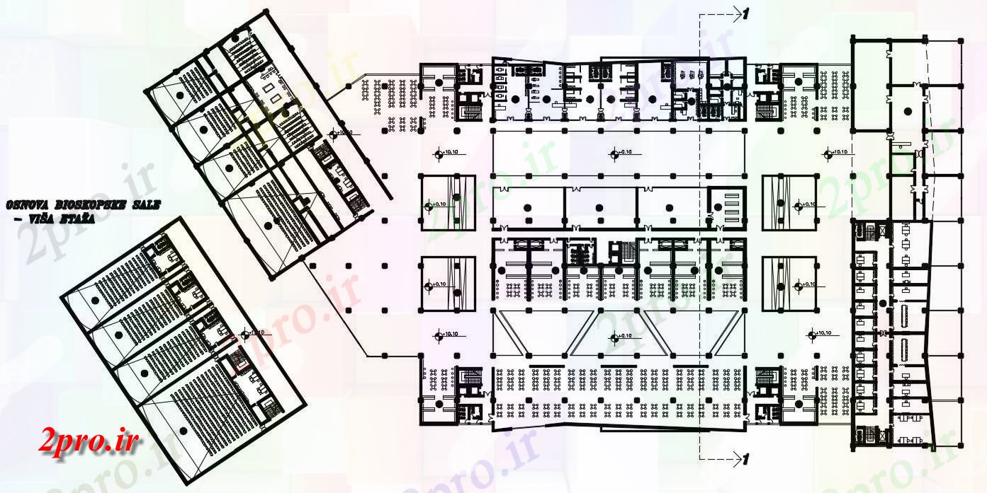 دانلود نقشه اداری ، تجاری ، دفتر کار 9×18 متر 90 در 180 متر (کد37605)
