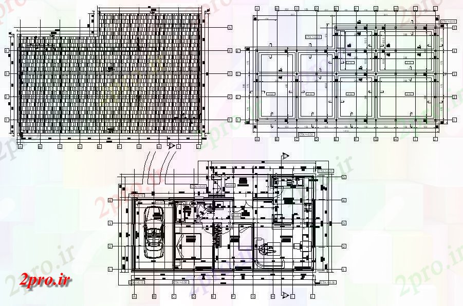 دانلود نقشه مسکونی  ، ویلایی ، آپارتمان به همراه جزئیات سقف 8×13 متر (کد37629)