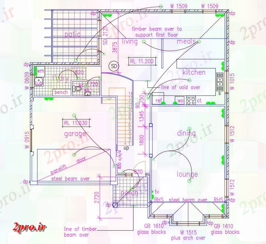 دانلود نقشه ساختمان مسکونی ، اپارتمان   (کد37732)