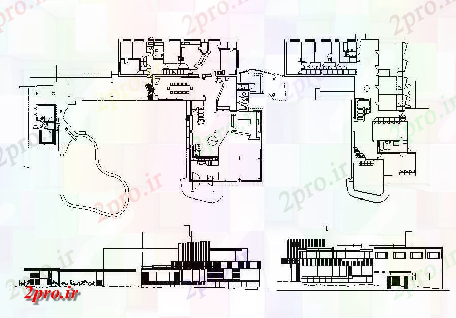 دانلود نقشه ساختمان مسکونی  ، ویلایی ، آپارتمان 25×47 متر (کد37767)