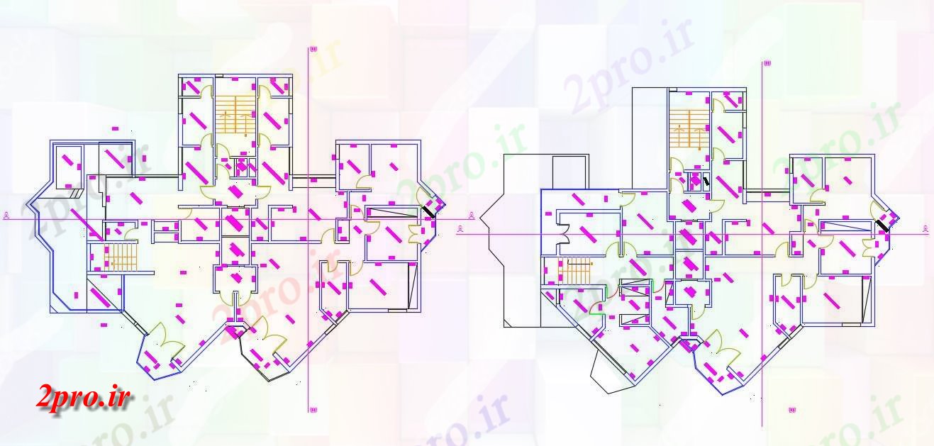 دانلود نقشه مسکونی  ، ویلایی ، آپارتمان 20×27 متر (کد37826)