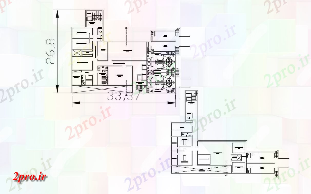 دانلود نقشه مسکونی  ، ویلایی ، آپارتمان هتل 25×35 متر (کد37830)
