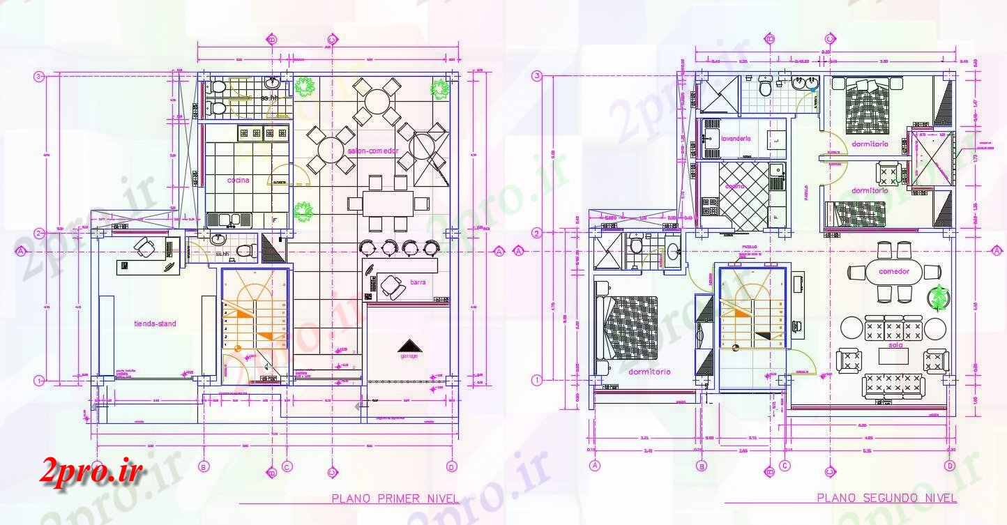 دانلود نقشه ساختمان مسکونی ، ویلایی ، آپارتمان 11×11 متر 10 در 12 متر (کد37859)