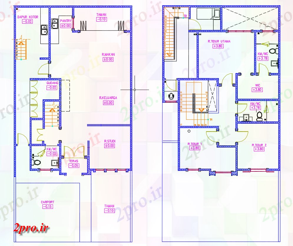 دانلود نقشه ساختمان مسکونی  ، ویلایی ، آپارتمان 10×20 متر (کد37861)