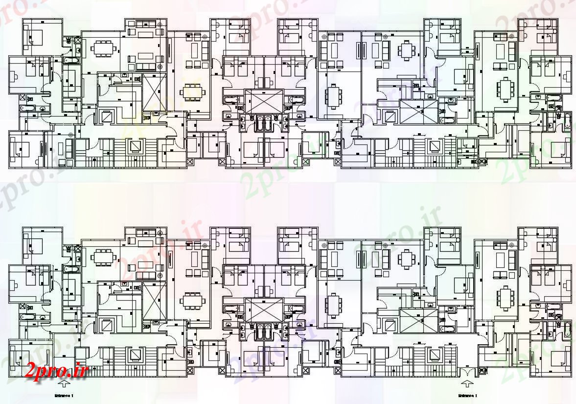 دانلود نقشه ساختمان مسکونی  ، ویلایی ، آپارتمان   (کد37867)