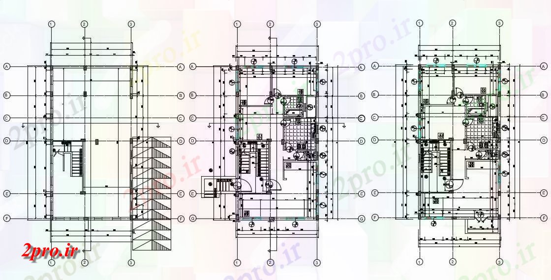 دانلود نقشه ساختمان مسکونی ، ویلا ، دوبلکس 8×15 متر (کد37880)