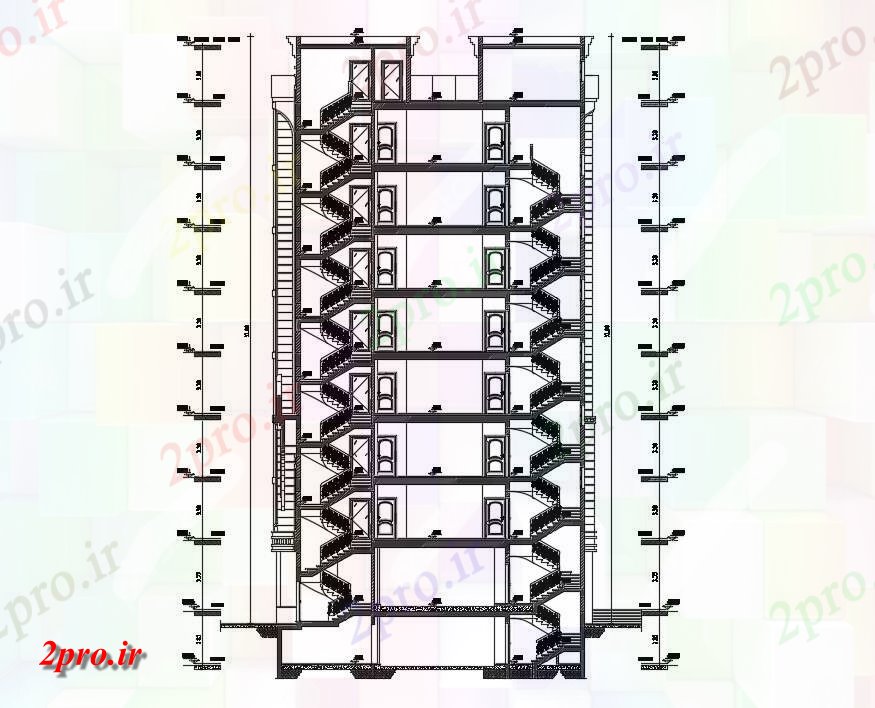 دانلود نقشه برش ساختمان ، اپارتمان   (کد37886)