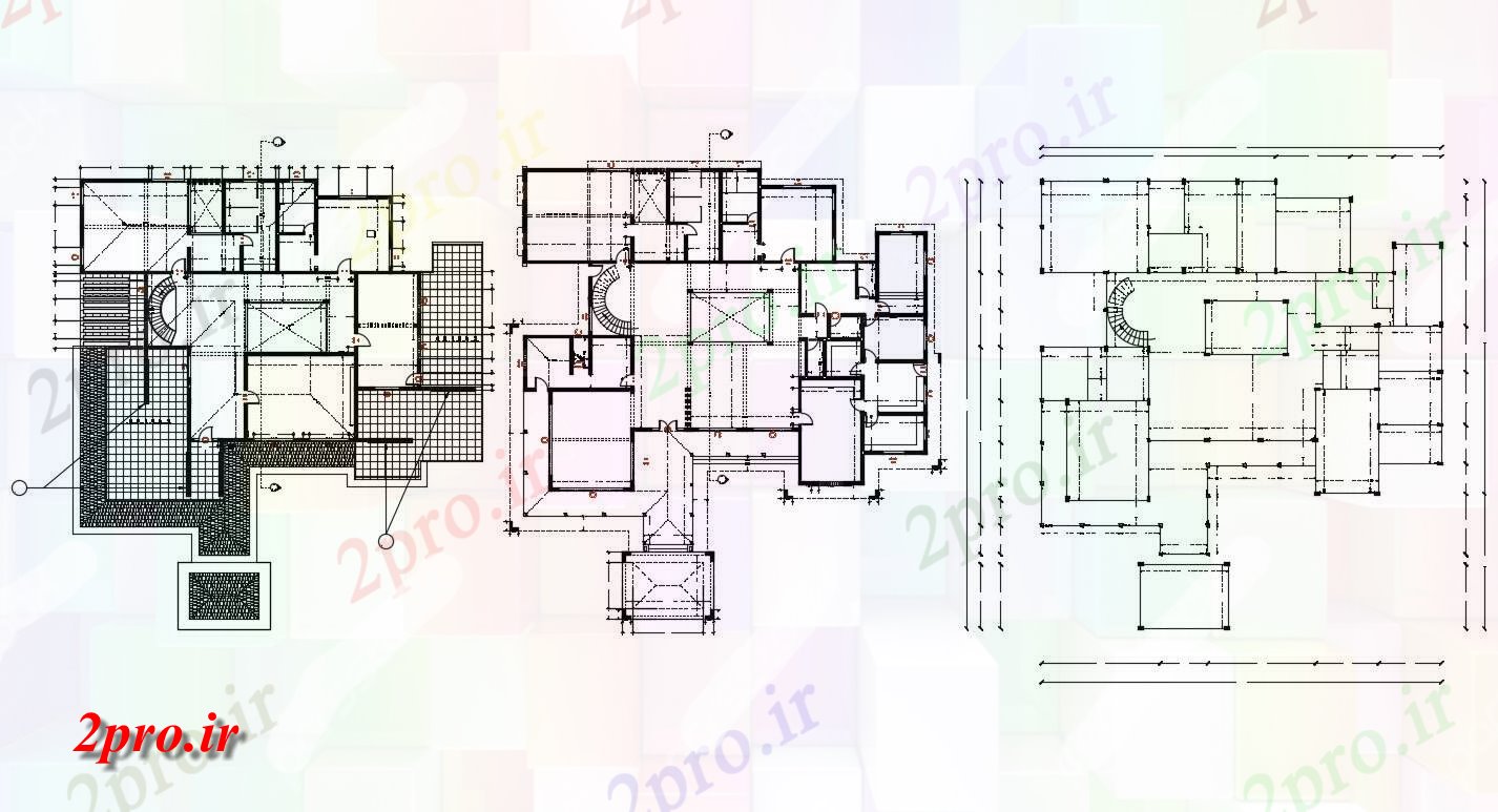 دانلود نقشه ساختمان مسکونی  ، ویلایی ، آپارتمان 33×37 متر (کد37949)