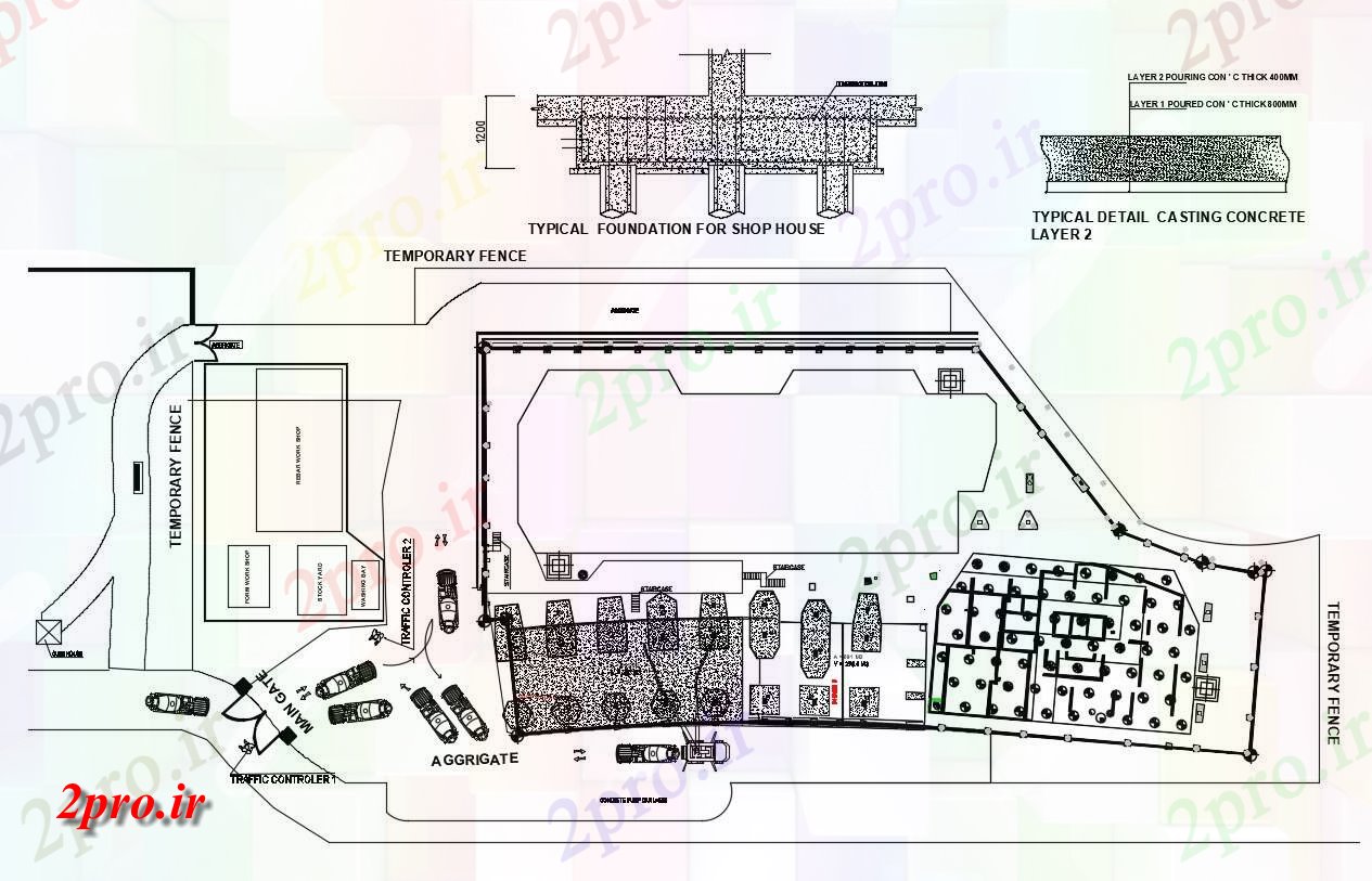 دانلود نقشه هایپر مارکت  - مرکز خرید - فروشگاه 62×129 متر (کد38009)