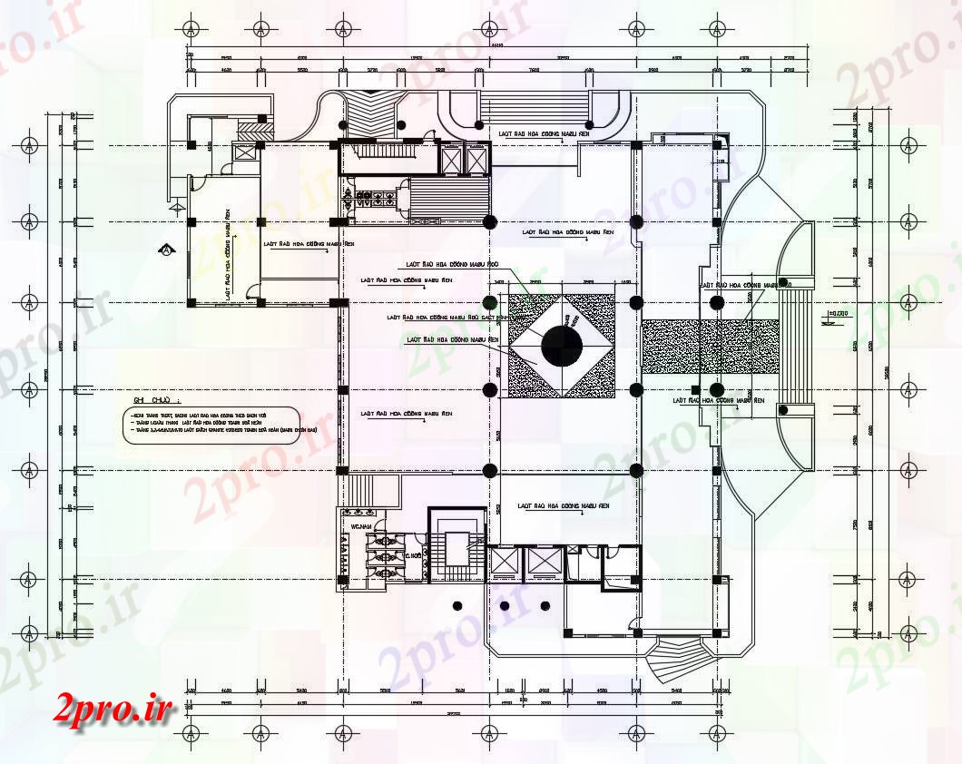 دانلود نقشه ساختمان اداری - تجاری - صنعتی 39×46 متر 39 در 46 متر (کد38164)