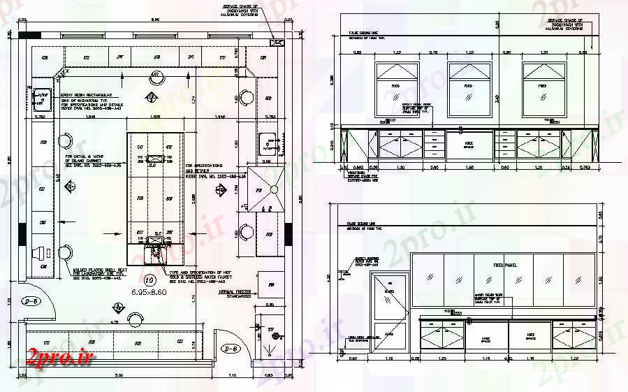 دانلود نقشه آشپزخانه 3×3 متر (کد38193)