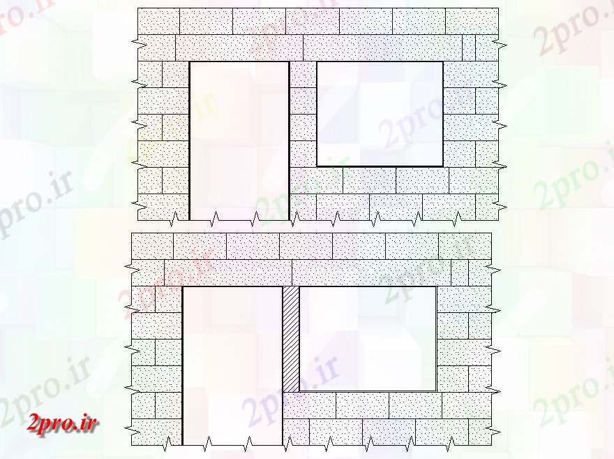 دانلود نقشه جزئیات طراحی در و پنجره  (کد38395)