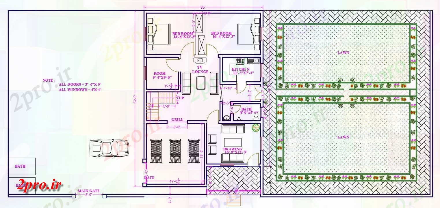 دانلود نقشه لوکس طرح خانه ییلاقی 10 در 15 متر (کد38416)