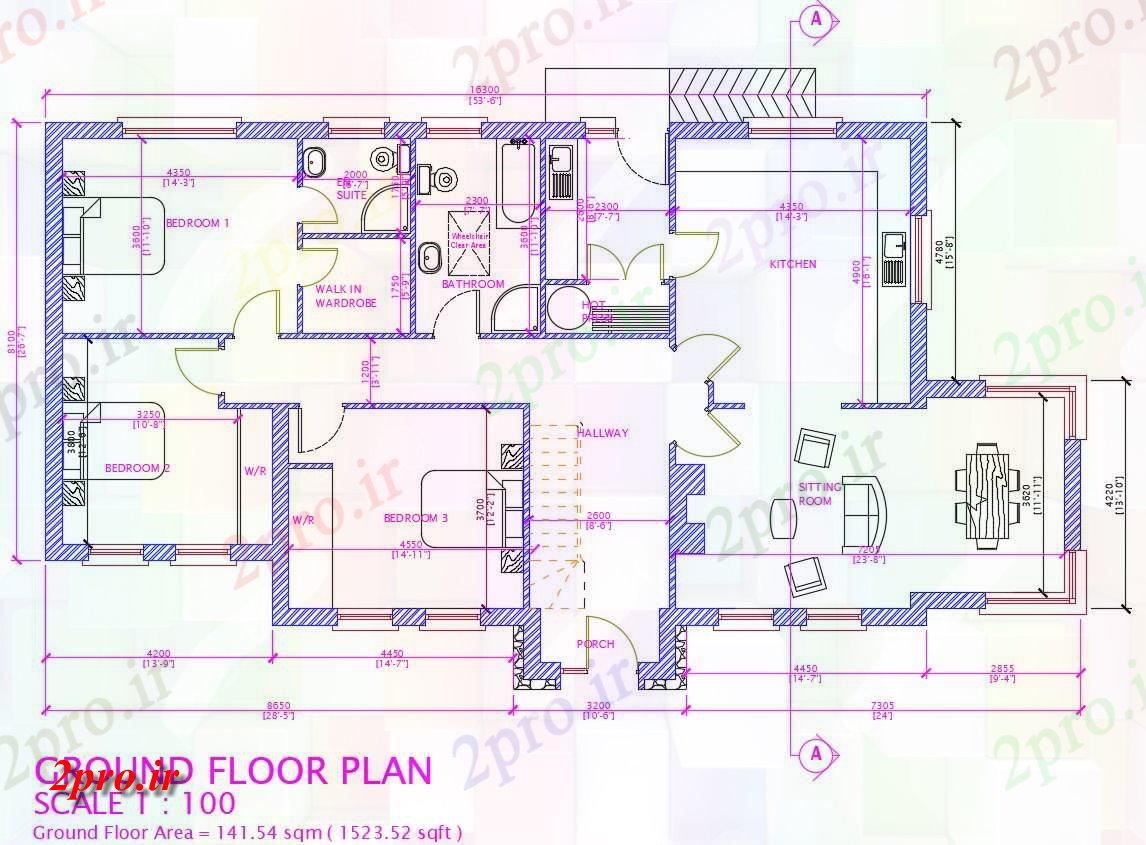 دانلود نقشه مسکونی ، ویلایی ، آپارتمان 8×19 متر 10 در 19 متر (کد38424)