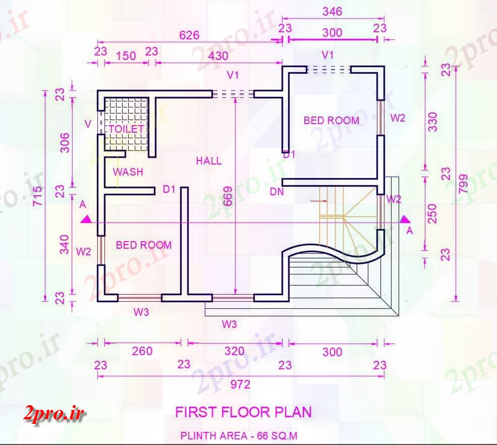 دانلود نقشه آپارتمان مسکونی ، ویلا ، دوبلکس19×24 متر 8 در 10 متر (کد30679)