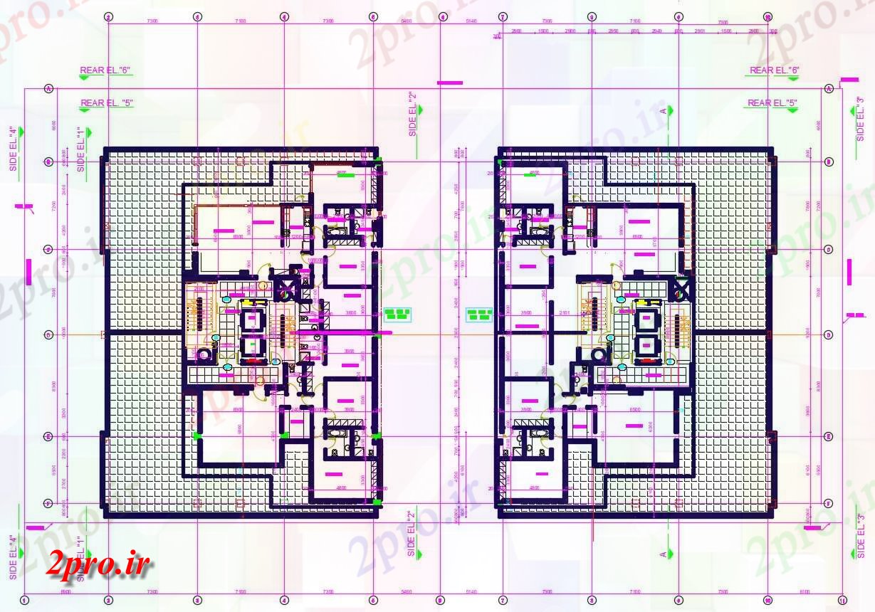دانلود نقشه خانه های کوچک ، نگهبانی ، سازمانی - 11×28 متر 16 در 28 متر (کد38441)