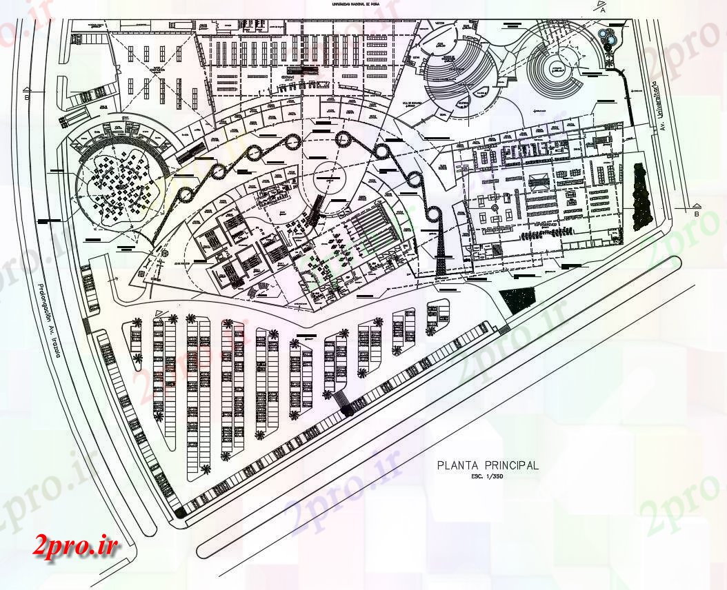 دانلود نقشه ساختمان اداری - تجاری - صنعتی 63×201 متر 110 در 271 متر (کد38553)