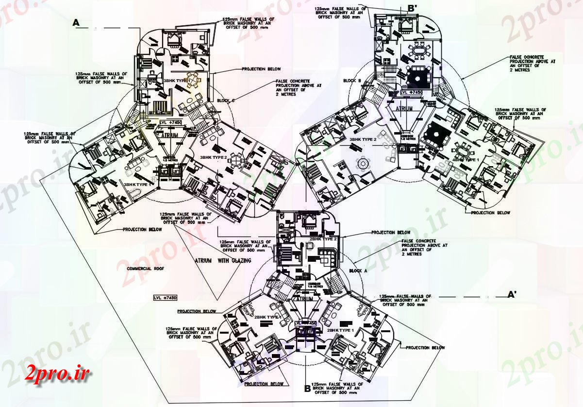 دانلود نقشه مسکونی  ، ویلایی ، آپارتمان 34×34 متر (کد38595)