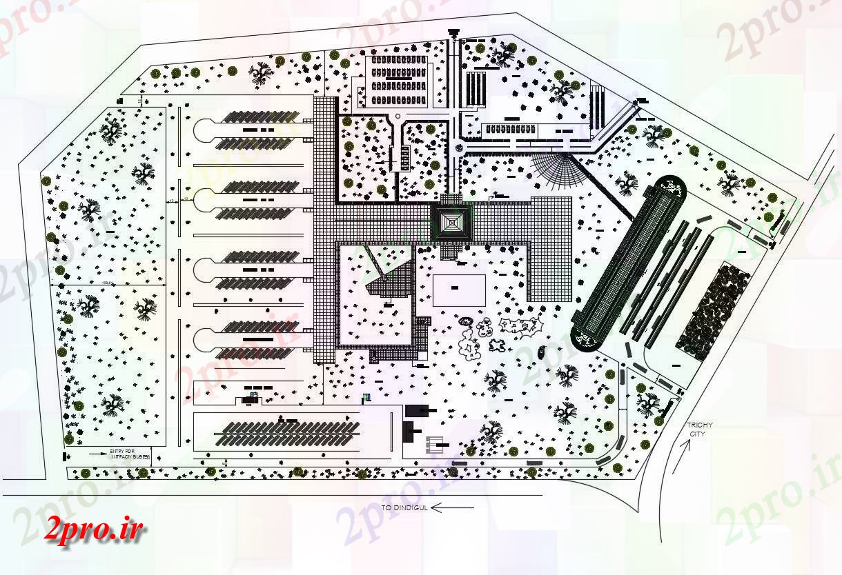 دانلود نقشه ساختمان دولتی ، سازمانی 42×53 متر (کد38635)