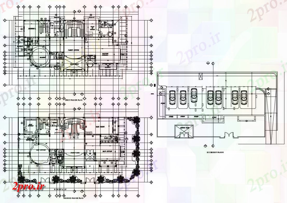 دانلود نقشه مسکونی  ، ویلایی ، آپارتمان 18×35 متر (کد38666)