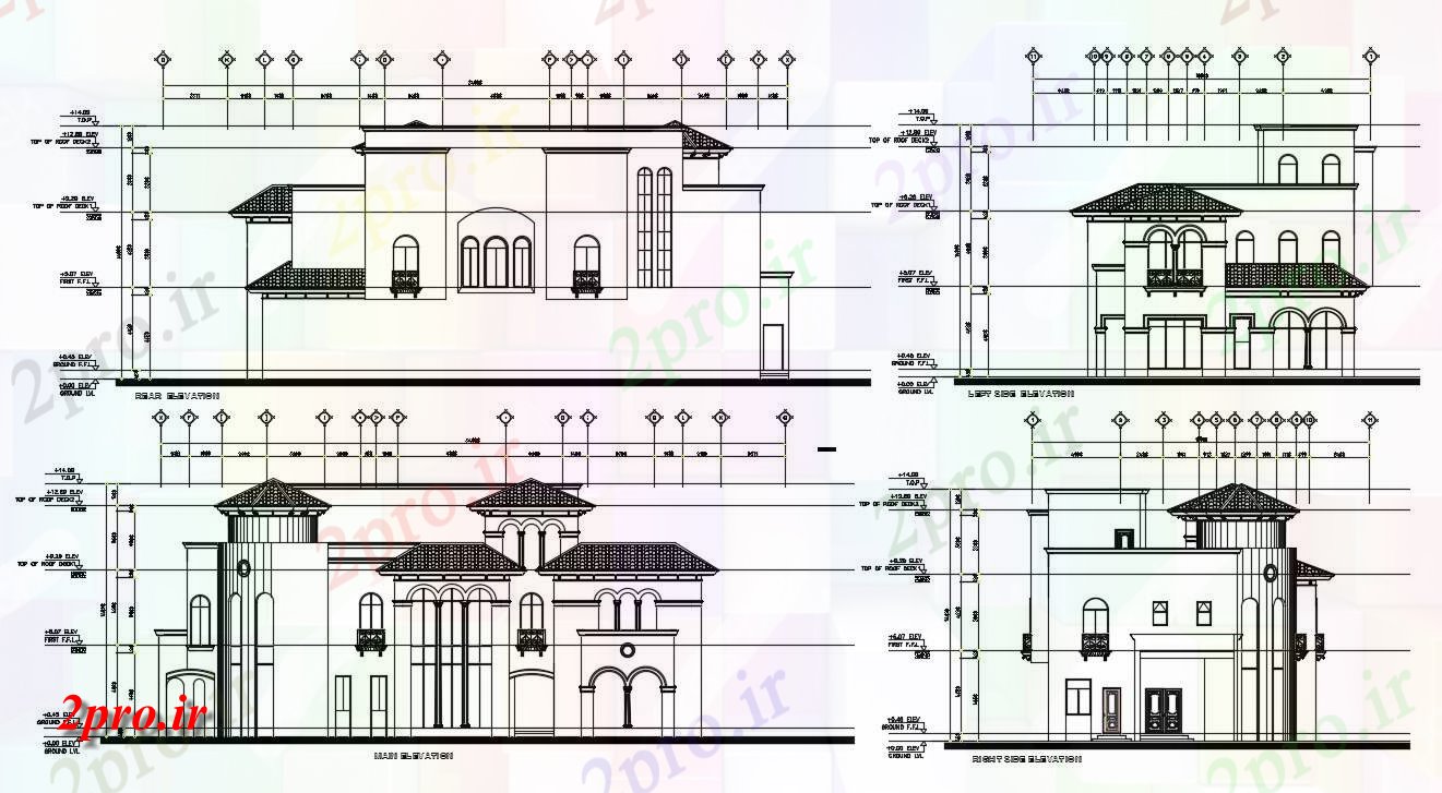 دانلود نقشه مسکونی  ، ویلایی ، آپارتمان  (کد38668)