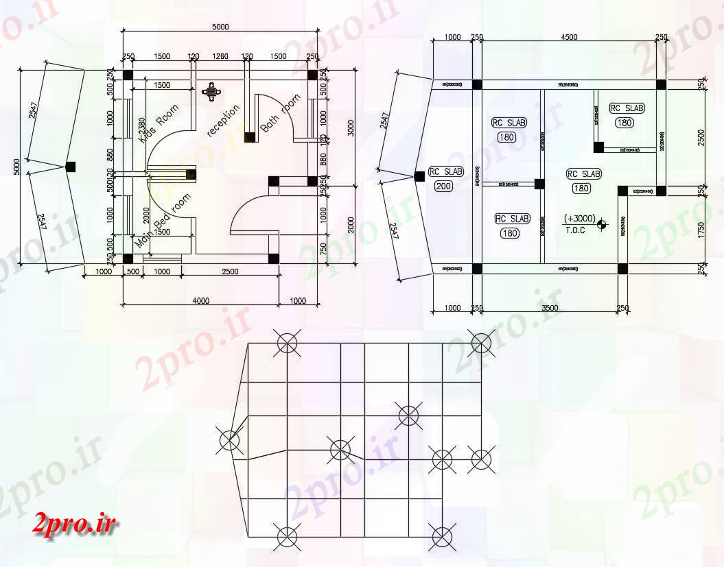 دانلود نقشه مسکونی  ، ویلایی ، آپارتمان 5×5 متر (کد38718)