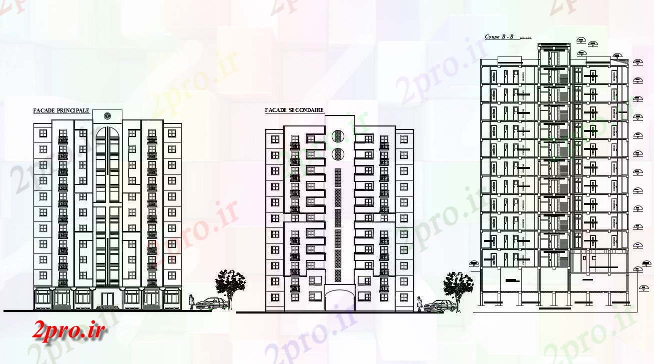 دانلود نقشه مسکونی  ، ویلایی ، آپارتمان  (کد38727)