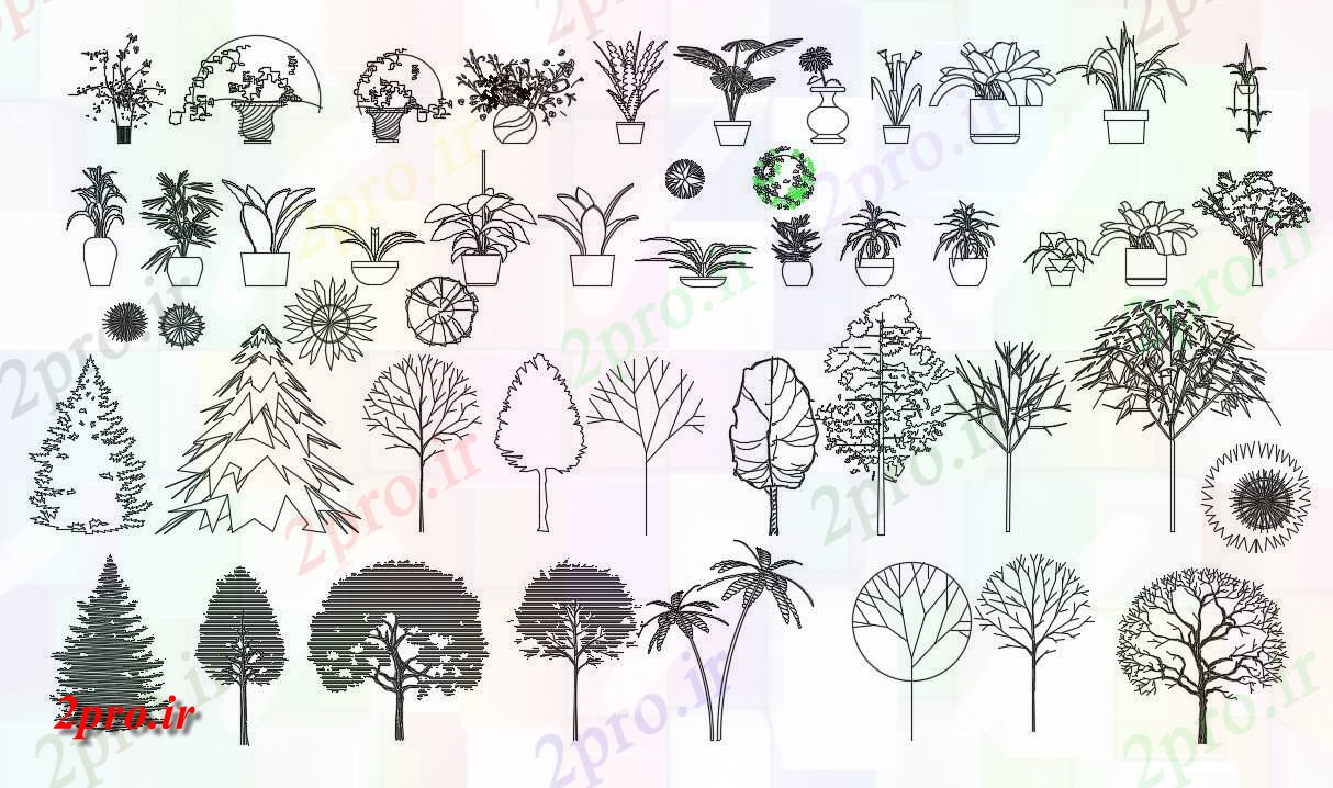 دانلود نقشه درختان و گیاهان  (کد38730)