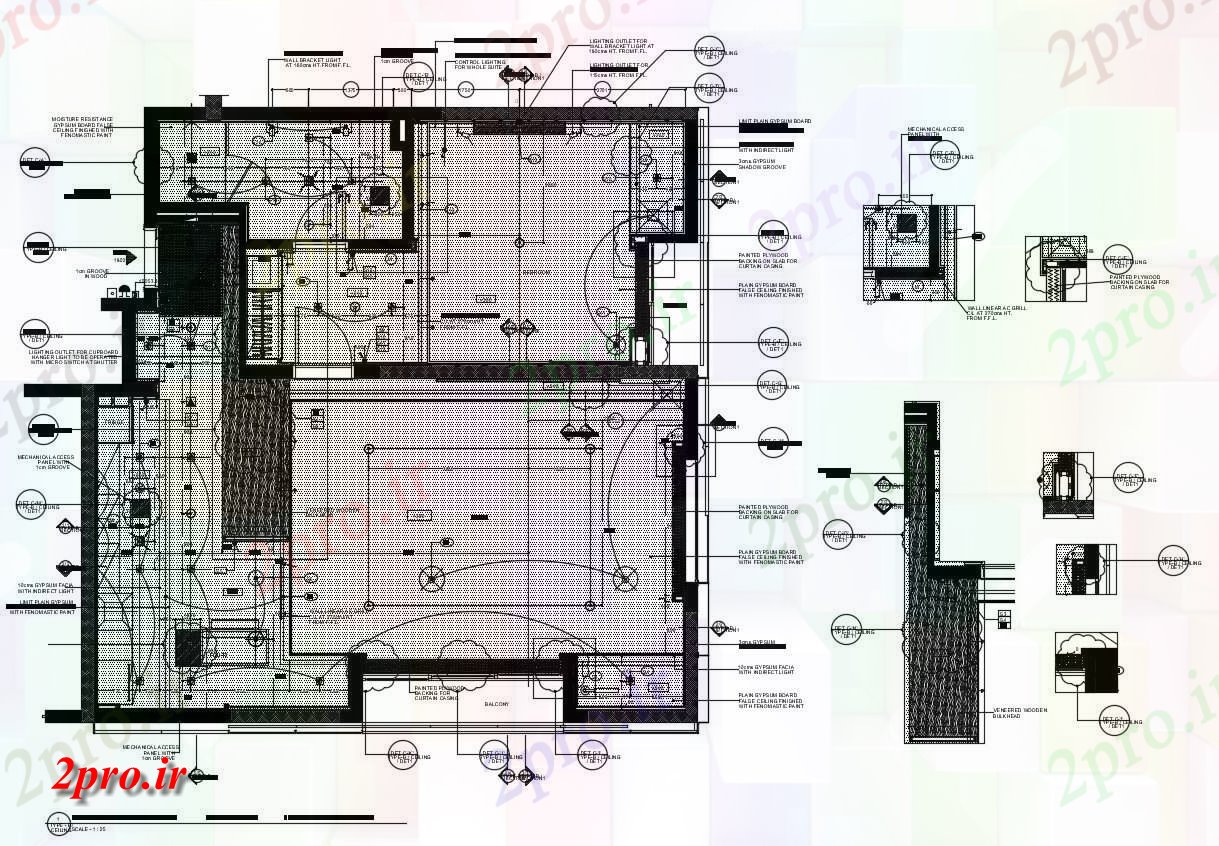 دانلود نقشه طراحی سقف کاذب  (کد38802)