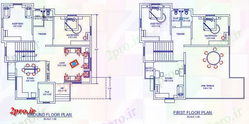 دانلود نقشه خانه های کوچک ، نگهبانی ، سازمانی - 13×14 متر (کد38908)