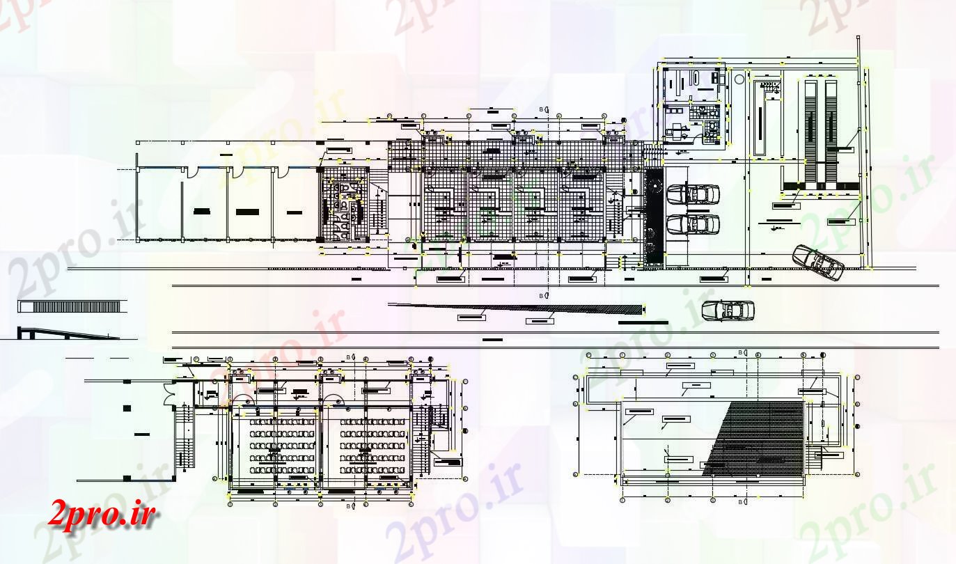 دانلود نقشه ساختمان اداری - تجاری - صنعتی 18×47 متر (کد38982)