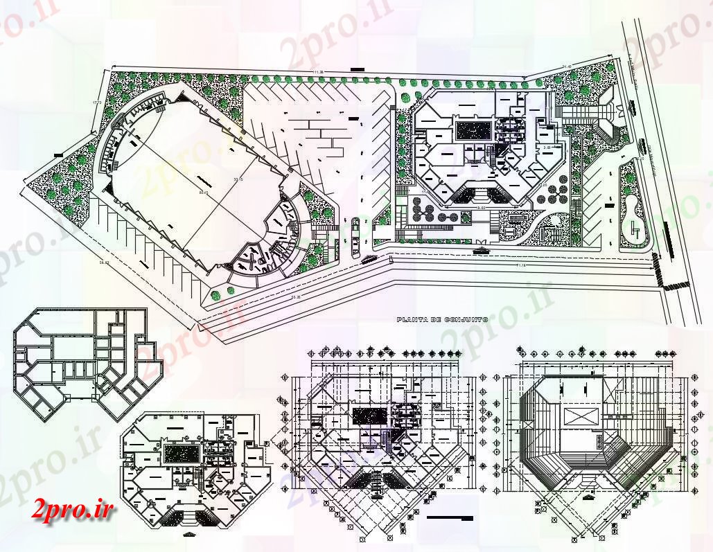 دانلود نقشه دانشگاه ، آموزشکده ، موسسه - 30×40 متر (کد39044)