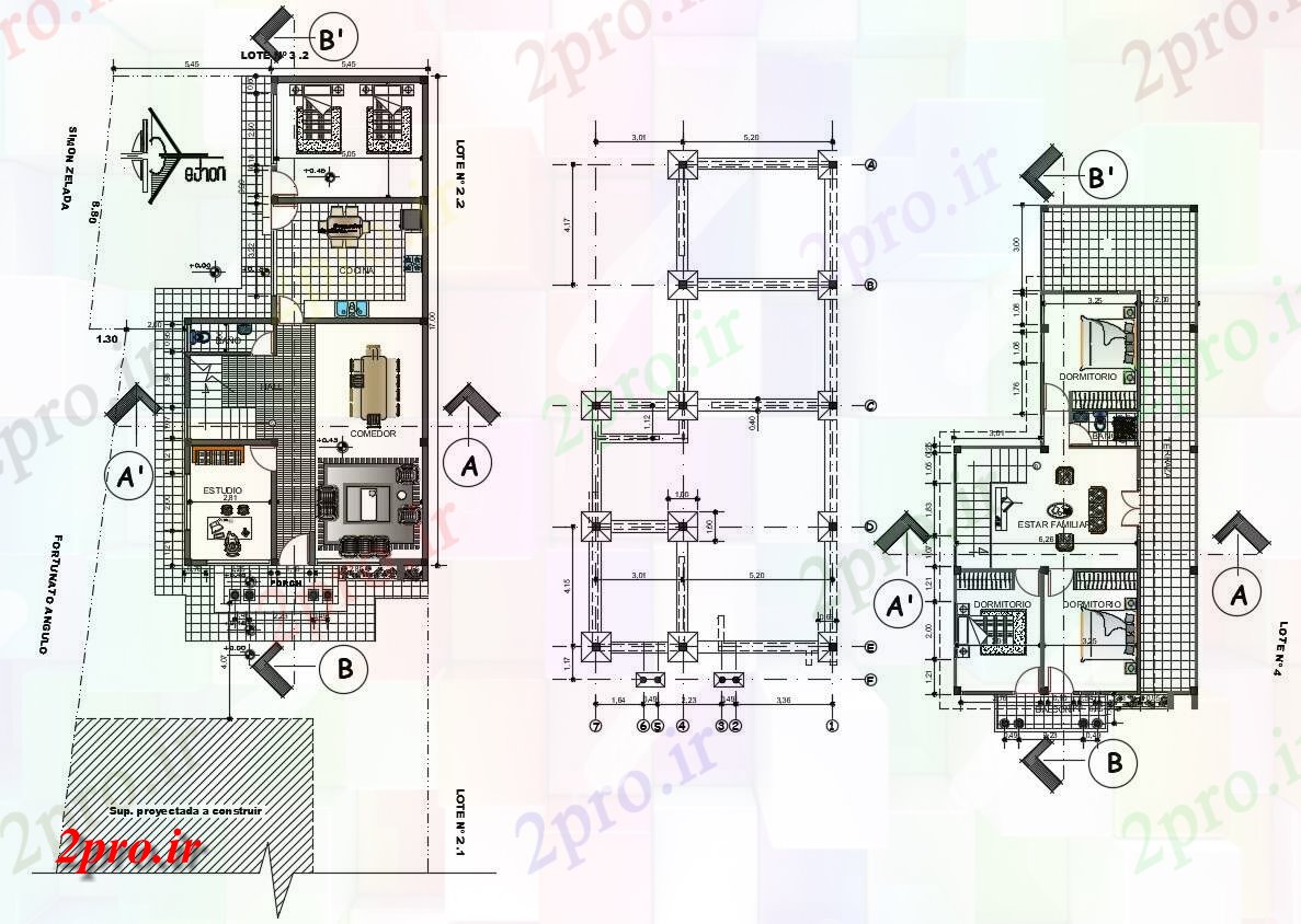 دانلود نقشه خانه های کوچک ، نگهبانی ، سازمانی - 8×18 متر (کد39152)