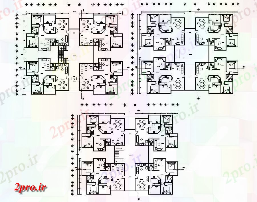 دانلود نقشه مسکونی  ، ویلایی ، آپارتمان 23×23 متر (کد39201)