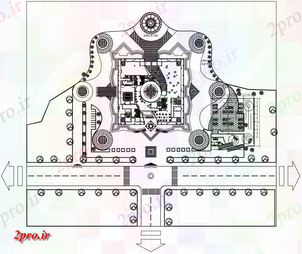 دانلود نقشه ساختمان دولتی ، سازمانی 130×130 متر (کد39219)