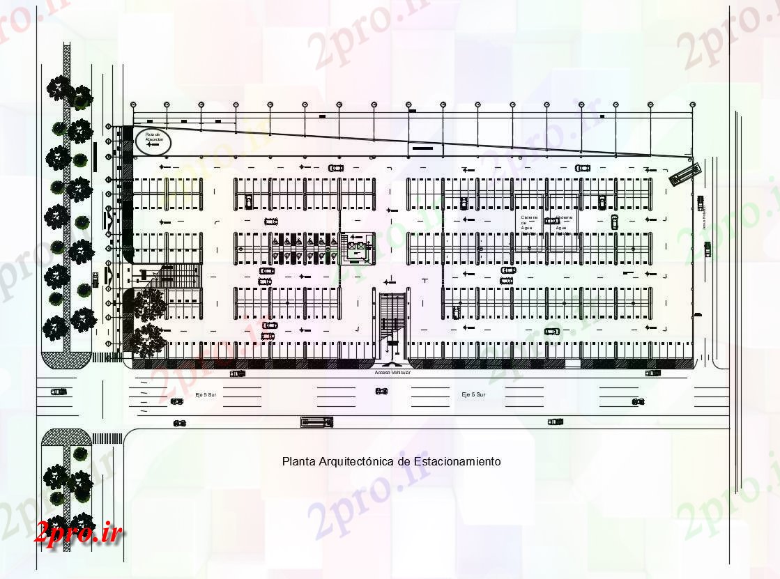 دانلود نقشه ساختمان اداری - تجاری - صنعتی 73×180 متر (کد39254)