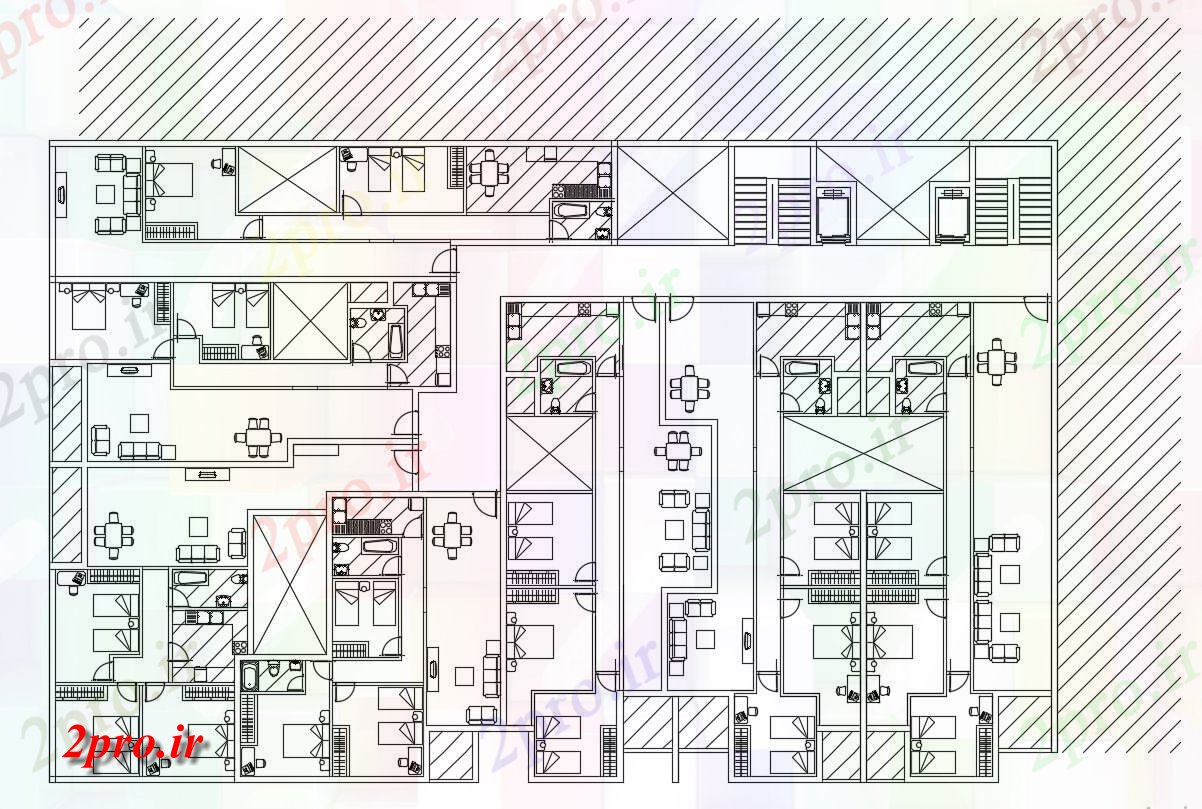 دانلود نقشه خانه مسکونی ، ویلا 26×40 متر 26 در 41 متر (کد39333)