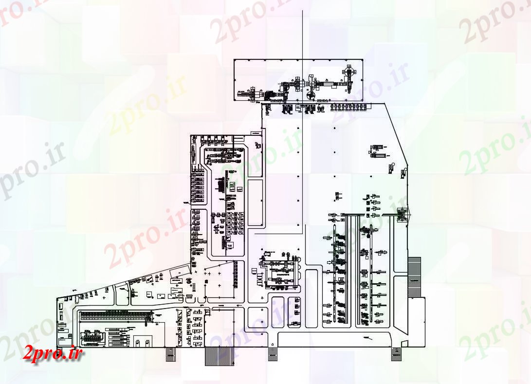 دانلود نقشه ساختمان اداری - تجاری - صنعتی 177×225 متر (کد39430)