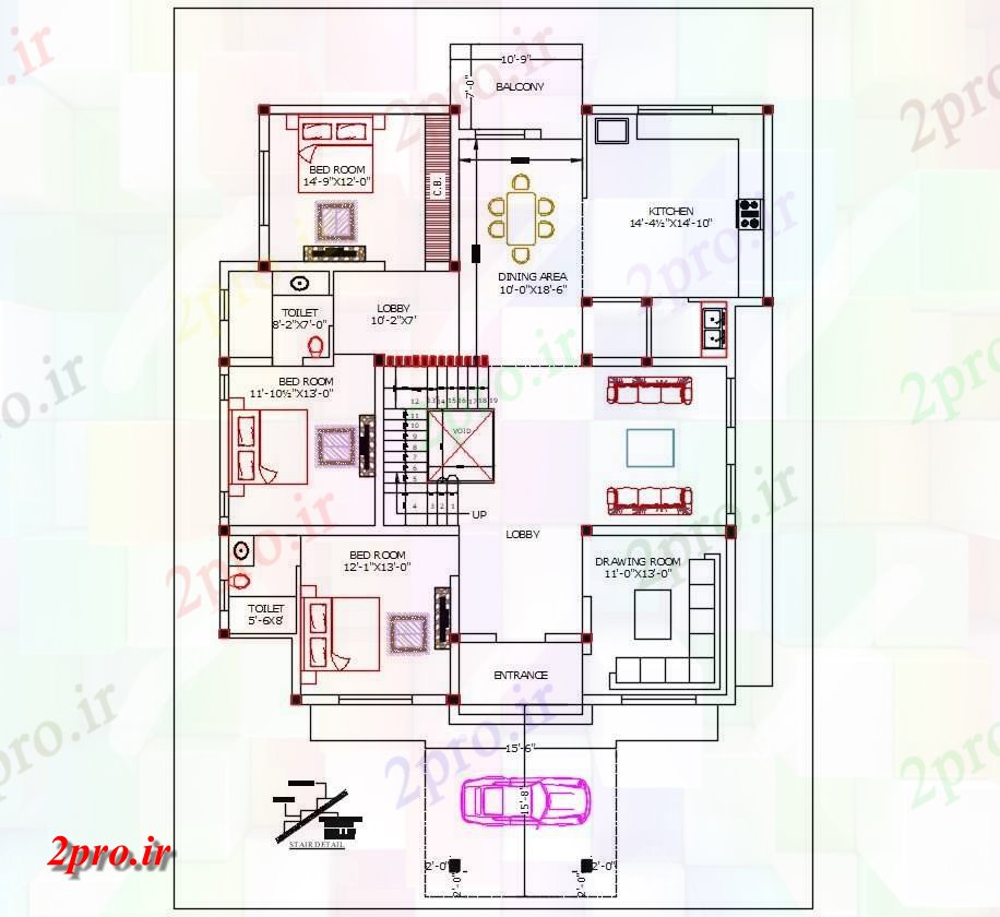 دانلود نقشه مسکونی  ، ویلایی ، آپارتمان 10×16 متر (کد39554)