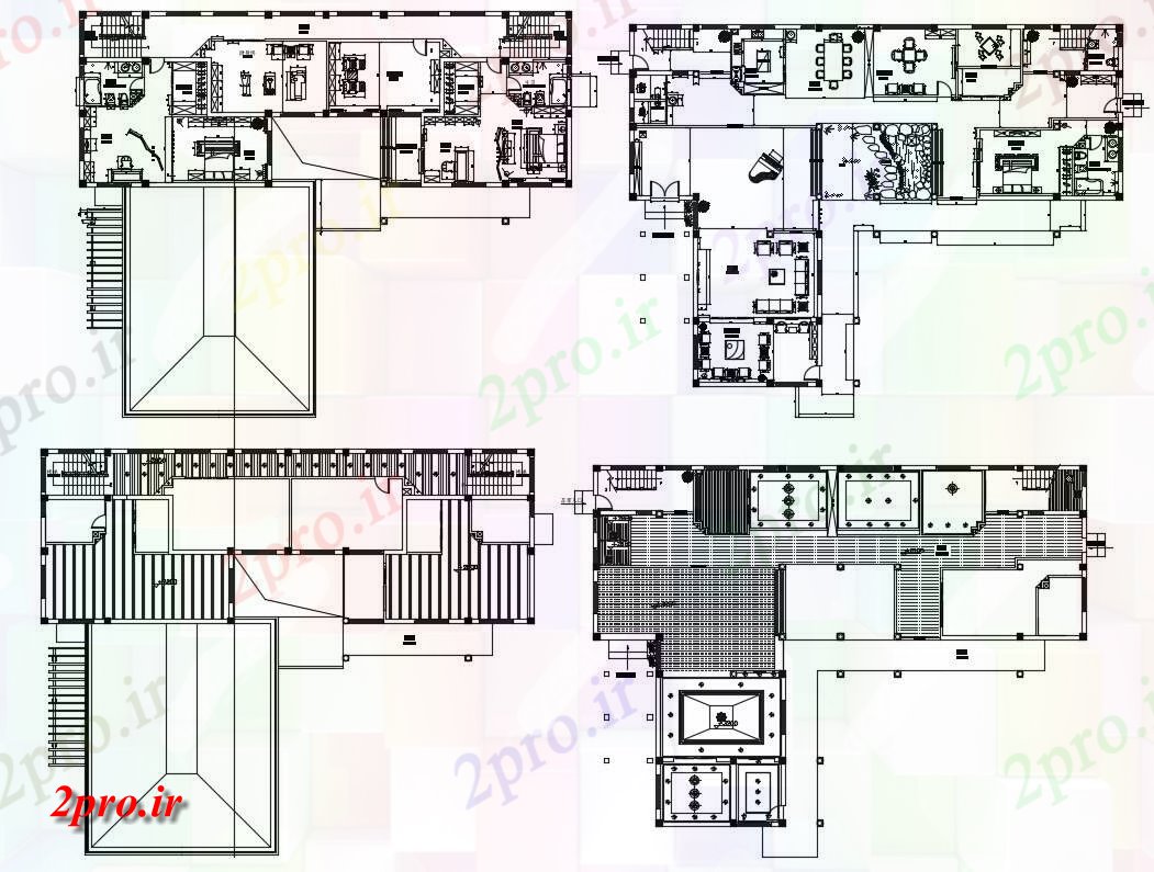 دانلود نقشه خانه های کوچک ، نگهبانی ، سازمانی - 25×31 متر (کد39613)