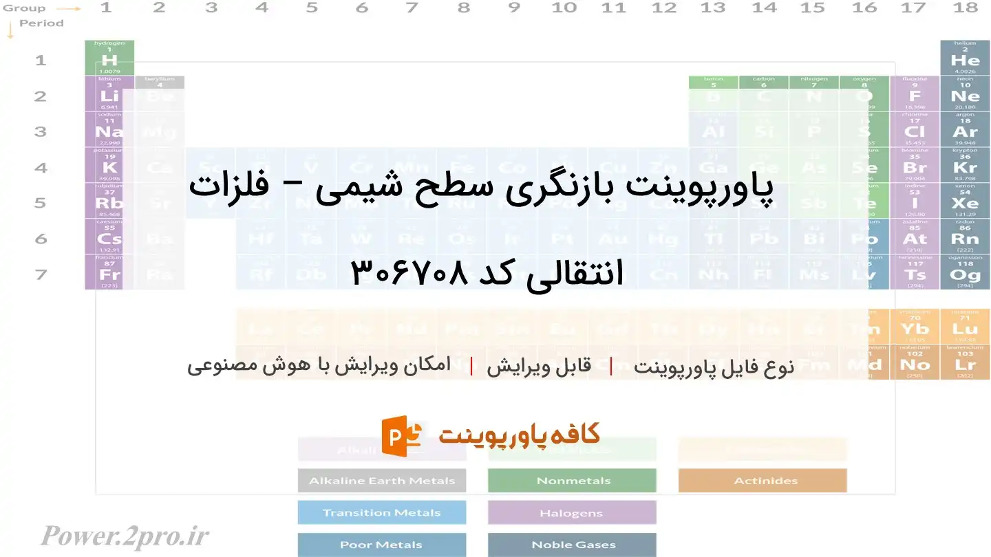 دانلود پاورپوینت بازنگری سطح شیمی – فلزات انتقالی کد 306708
