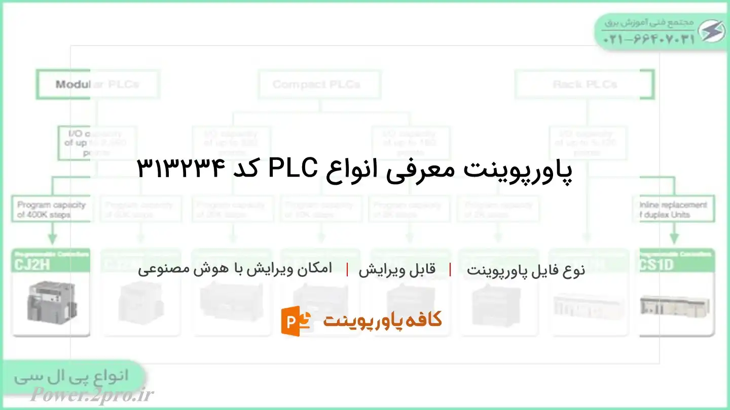 دانلود پاورپوینت معرفی انواع PLC کد 313234