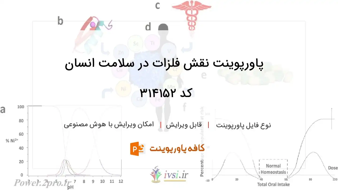 دانلود پاورپوینت نقش فلزات در سلامت انسان کد 314152