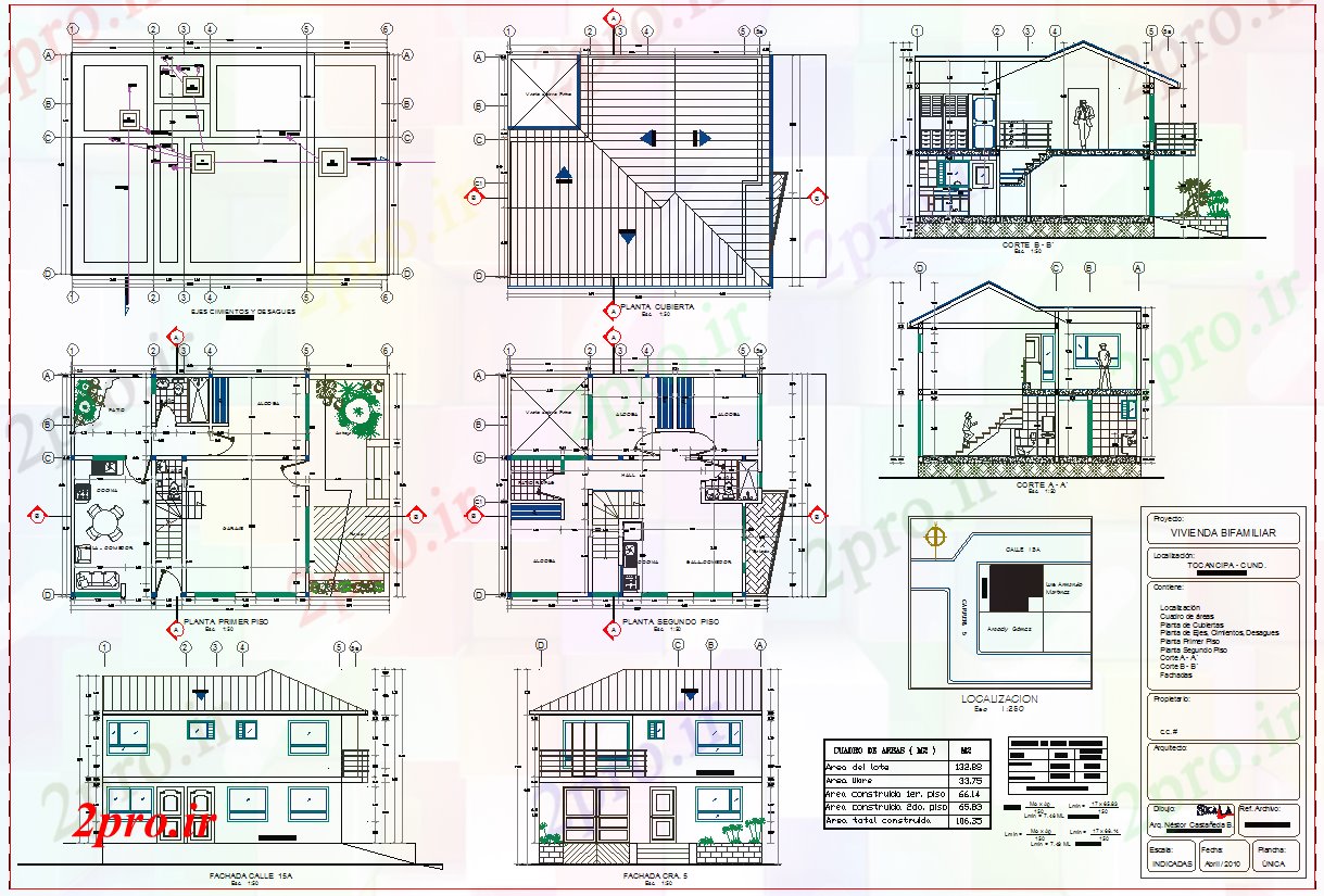دانلود نقشه مسکونی  ، ویلایی ، آپارتمان  دو طبقه طراحی خانه  (کد40013)