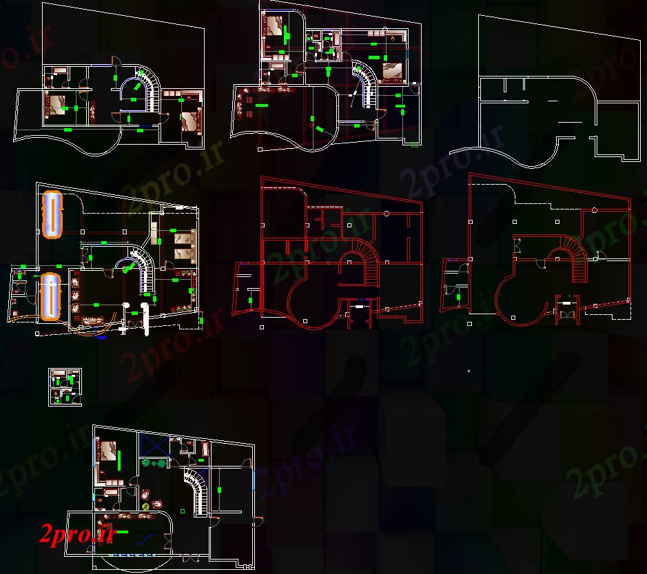 دانلود نقشه خانه های کوچک ، نگهبانی ، سازمانی - ویلا طراحی طراحی  (کد40022)