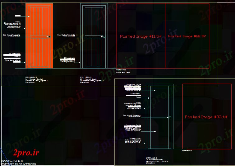 دانلود نقشه جزئیات طراحی در و پنجره  درب طراحی  (کد40051)