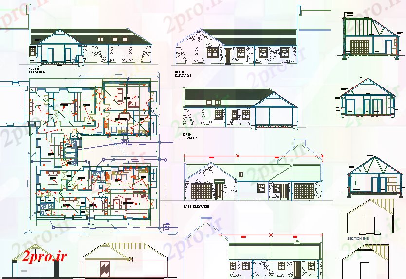 دانلود نقشه مسکونی  ، ویلایی ، آپارتمان  طرحی یک طبقه خانه (کد40161)