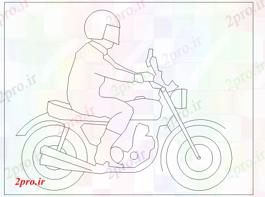 دانلود نقشه بلوک افراد انسان در موتور سیکلت (کد40220)