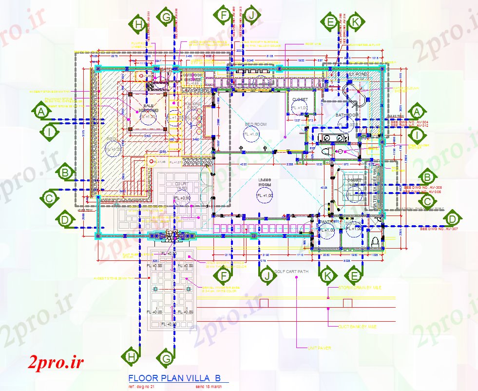 دانلود نقشه خانه های کوچک ، نگهبانی ، سازمانی - طرحی طبقه ویلا (کد40282)